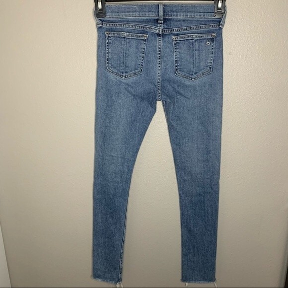 Rag & bone midland Y2K raw hem low rise distressed skinny jeans women’s size 25 - Picture 6 of 10